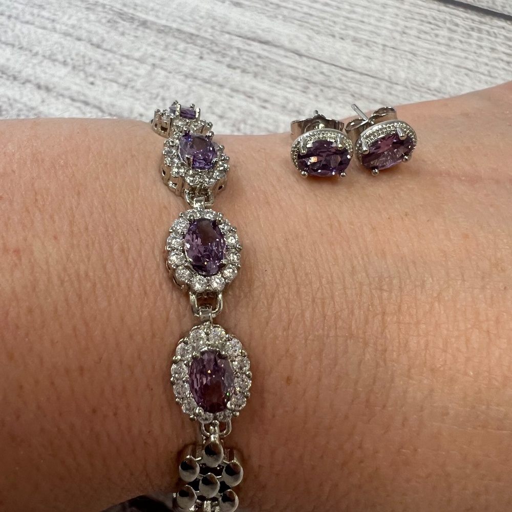 BRACELET AND EARRING SET PURPLE (4143721)